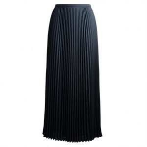 Liz Claiborne Collection Black Pleated Maxi Skirt 12 Chiffon Lined Dark Academ